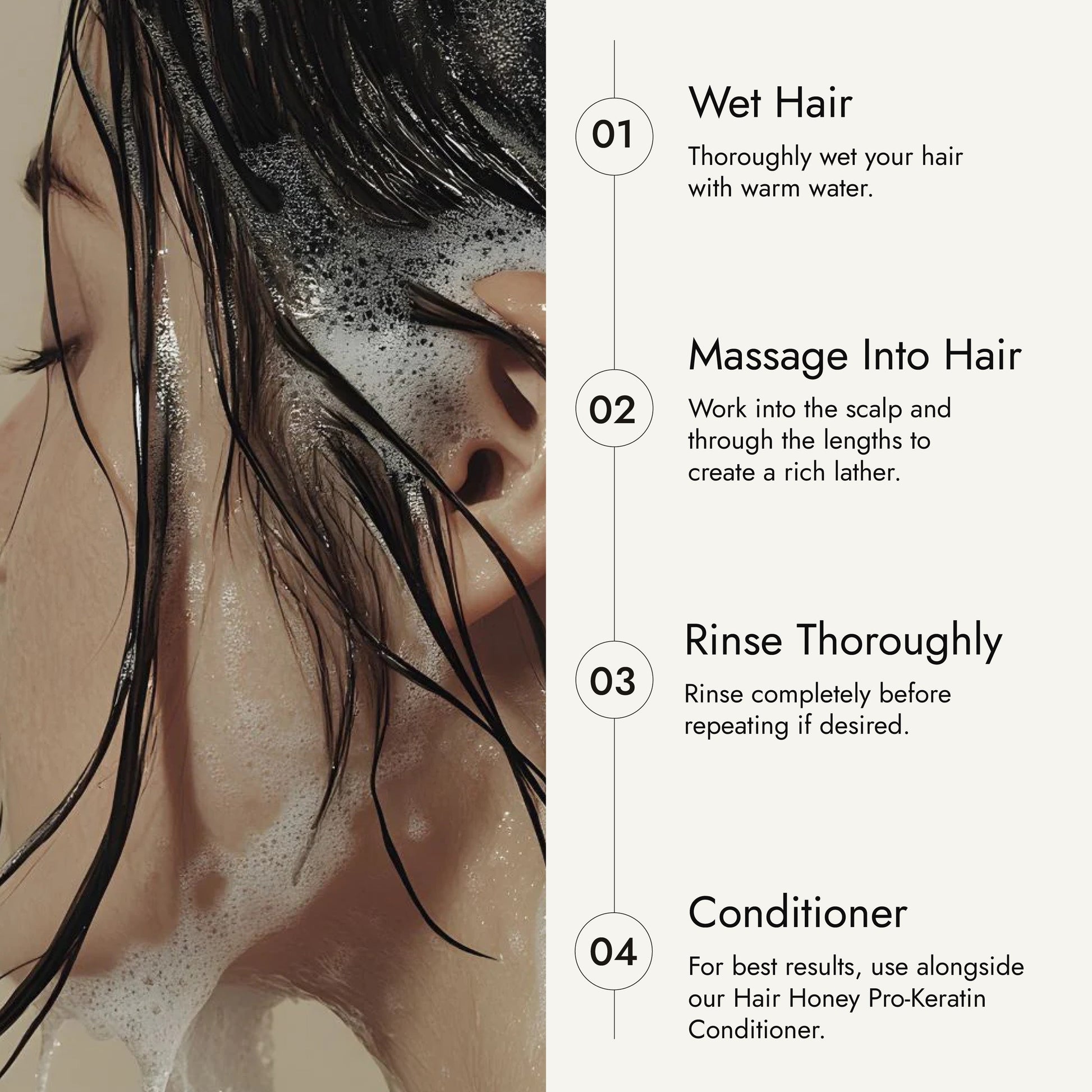 Rosemary hair oil, hair honey, pro-keratin growth, shampoo, hydrating, nourishing, honey, argan oil, sweet almond oil, vitamin E, frizz, dryness, breakage, natural, protect, healthy hair, growth, hair growth, SLS-free, 200ml, how to use