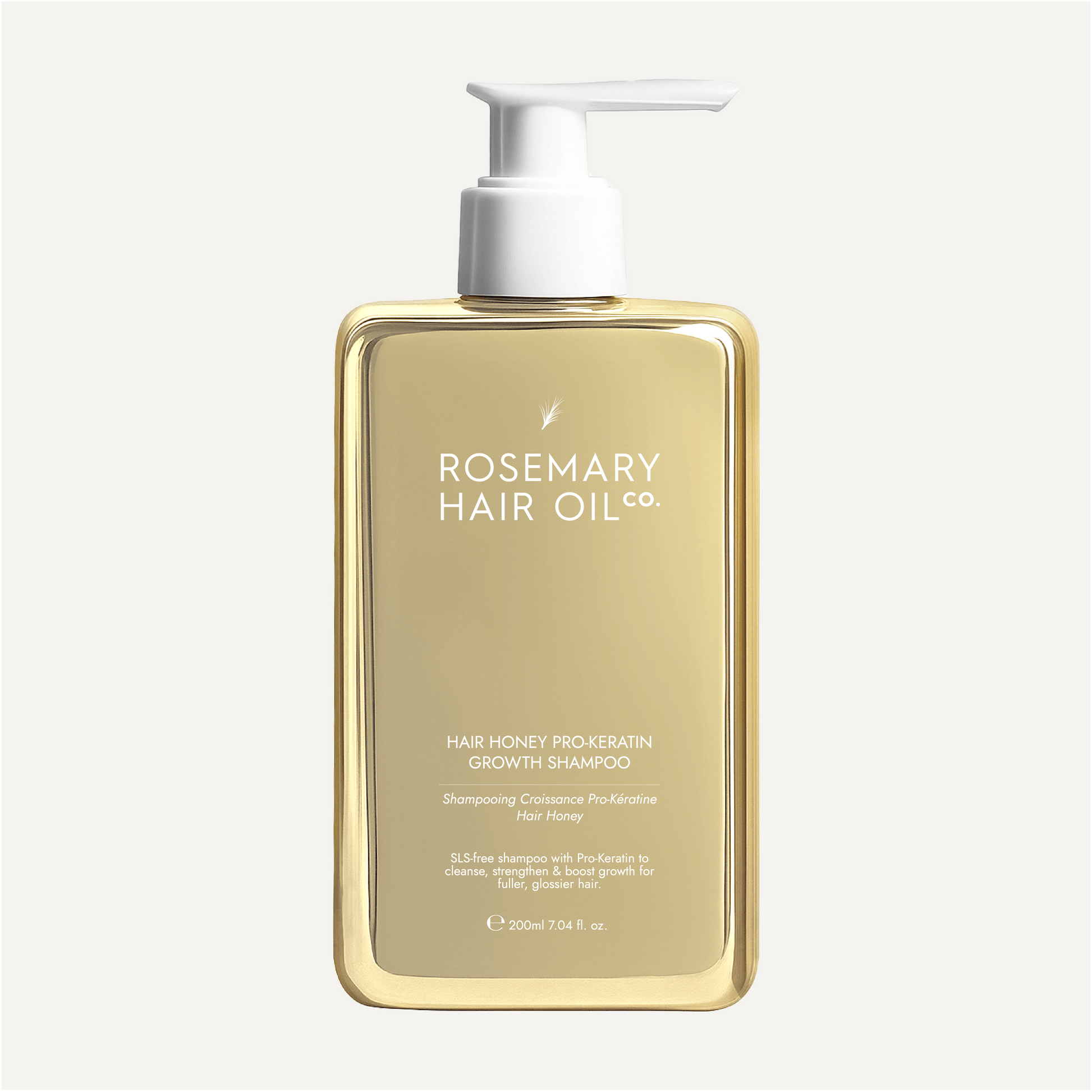 Rosemary hair oil, hair honey, pro-keratin growth, shampoo, hydrating, nourishing, honey, argan oil, sweet almond oil, vitamin E, frizz, dryness, breakage, natural, protect, healthy hair, growth, hair growth, SLS-free, 200ml