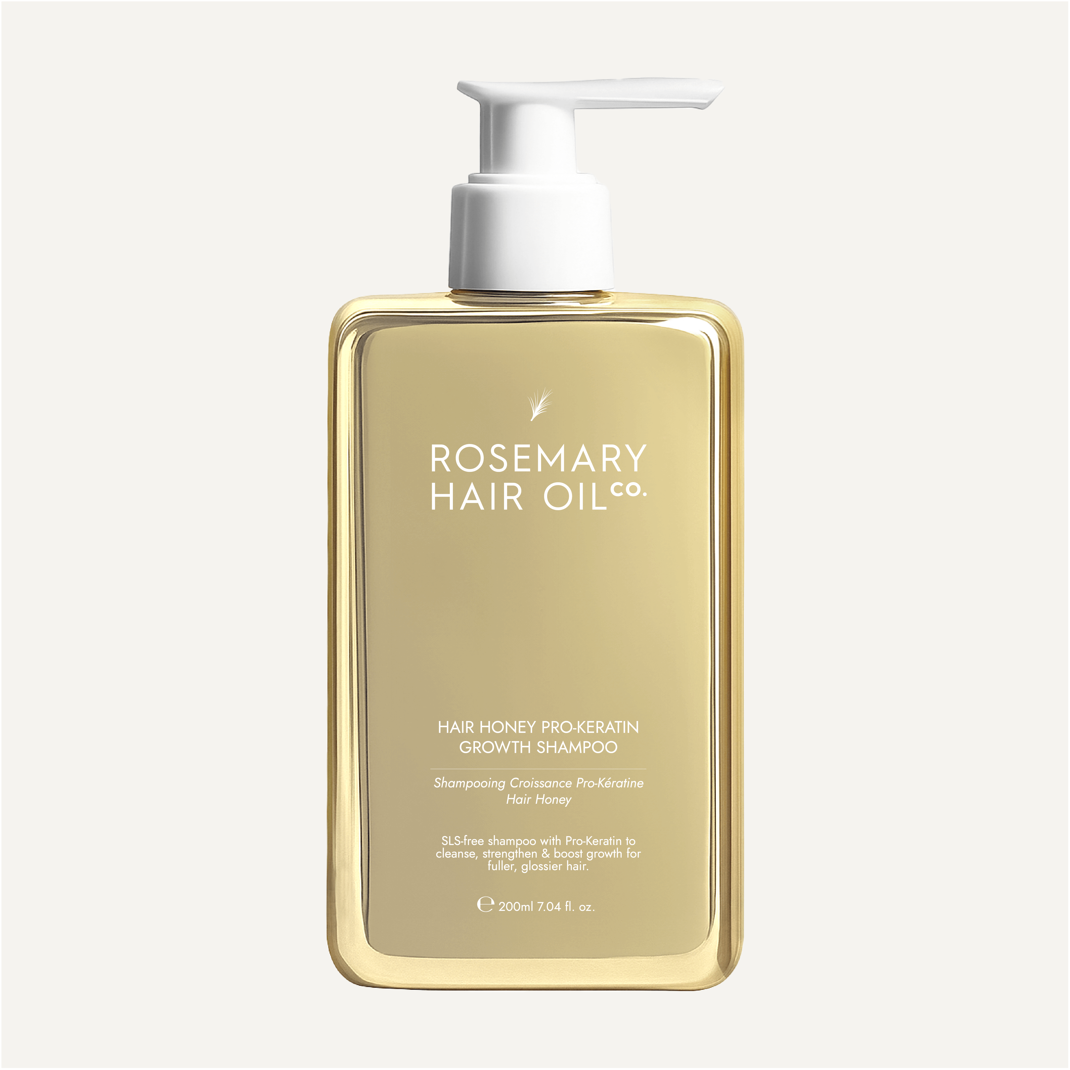 Rosemary hair oil, hair honey, pro-keratin growth, shampoo, hydrating, nourishing, honey, argan oil, sweet almond oil, vitamin E, frizz, dryness, breakage, natural, protect, healthy hair, growth, hair growth, SLS-free, 200ml